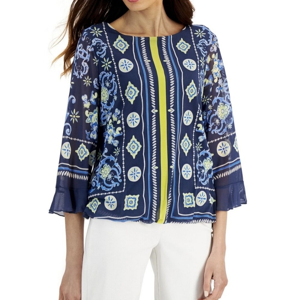 NWT JM COLLECTION | Bell Sleeve Blpuse